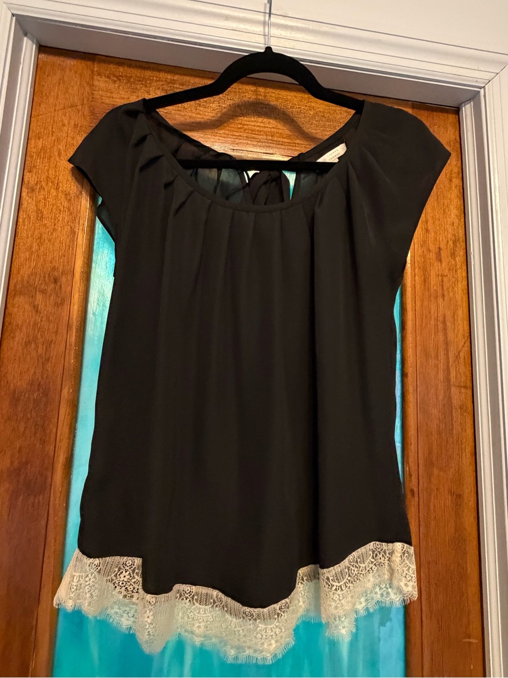 Lauren Conrad black dress top with cream lace bottom